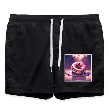 Donut 3 - Badeshorts - Schwarz - Vorne - AI Model Male 185 light (185cm)