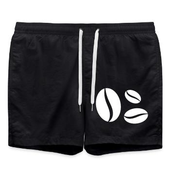 Kontrast KaffeeBohnen Silhouette - Badeshorts - Schwarz - Vorne - AI Model Male 185 light (185cm)