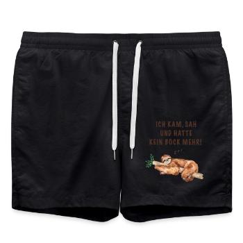 Ich kam sah und hatte kein Bock mehr! - Badeshorts - Schwarz - Vorne - AI Model Male 185 light (185cm)