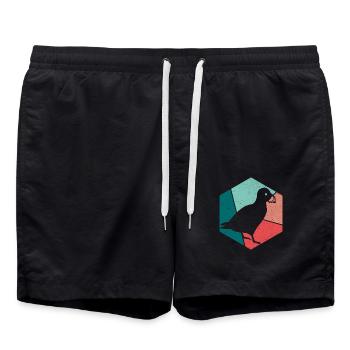 Papageitaucher Puffin Papageientaucher Vintage - Badeshorts - Schwarz - Vorne - AI Model Male 185 light (185cm)