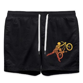 BMX Fahrrad Tricks Radfahrer Stunts BMX - Badeshorts - Schwarz - Vorne - AI Model Male 185 light (185cm)