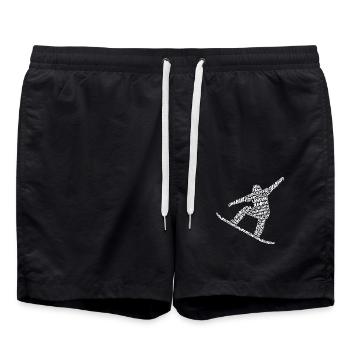 Snowboarder Typografie Herren Jungen Snowboard - Badeshorts - Schwarz - Vorne - AI Model Male 185 light (185cm)