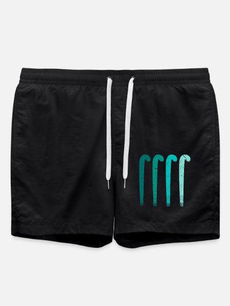 Feldhockey Hockeyschläger Vintage Hockeyspieler - Badeshorts - Schwarz