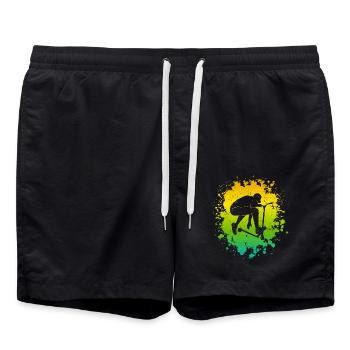 Stunt Scooter Tricks Stuntroller Roller Tretroller - Badeshorts - Schwarz - Vorne - AI Model Male 185 light (185cm)