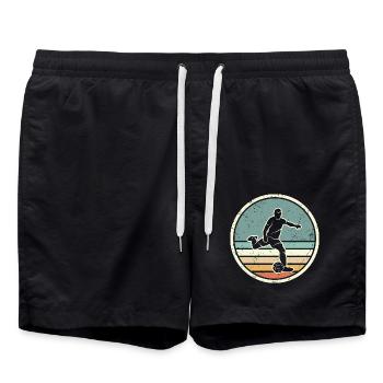 Fußballer Fußballtrainer Vintage Fußballspieler - Badeshorts - Schwarz - Vorne - AI Model Male 185 light (185cm)