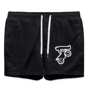 Dirt Biker Motorrad Kinder Herren Motocross - Badeshorts - Schwarz - Vorne - AI Model Male 185 light (185cm)
