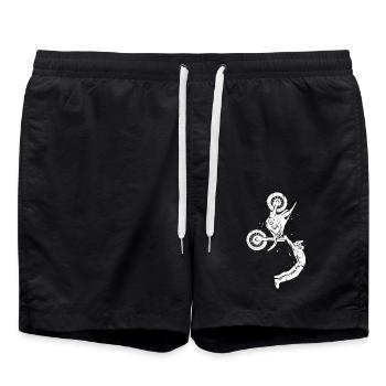 Dirt Biker Kinder Motorrad Herren Motocross Jungen - Badeshorts - Schwarz - Vorne - AI Model Male 185 light (185cm)