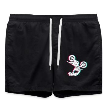 Motocross Dirtbike Herren Kinder Dirt Biker Jungen - Badeshorts - Schwarz - Vorne - AI Model Male 185 light (185cm)