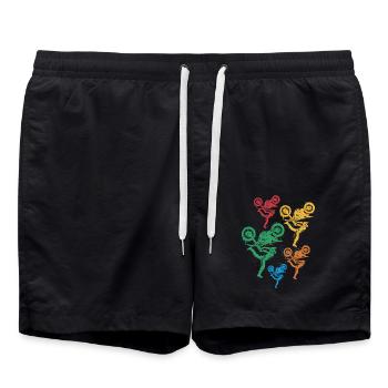 Motocross Motorrad Jungen Dirt Biker Mädchen - Badeshorts - Schwarz - Vorne - AI Model Male 185 light (185cm)