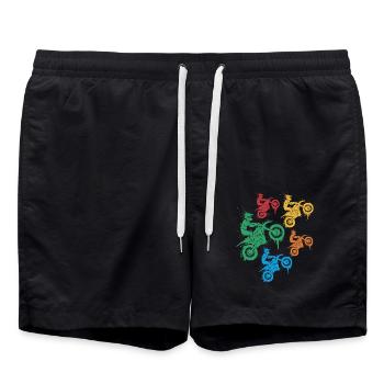Motocross Dirtbike Motorrad Dirt Bike Kinder - Badeshorts - Schwarz - Vorne - AI Model Male 185 light (185cm)
