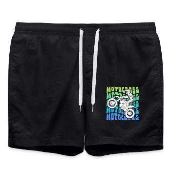 Motocross Dirtbike Vintage Kinder Dirt Biker - Badeshorts - Schwarz - Vorne - AI Model Male 185 light (185cm)