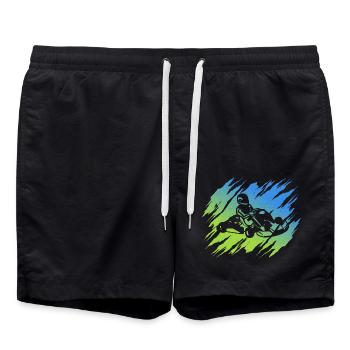 Go Kart Motorsport Kartfahrer Gokart Go-Kart - Badeshorts - Schwarz - Vorne - AI Model Male 185 light (185cm)