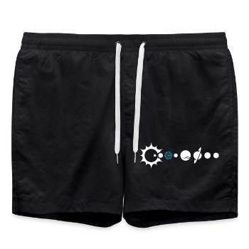 Solar System (Earth is Luck) - Badeshorts - Schwarz - Vorne - AI Model Male 185 light (185cm)