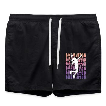 Badmintonspieler Badminton Federball Mädchen - Badeshorts - Schwarz - Vorne - AI Model Male 185 light (185cm)