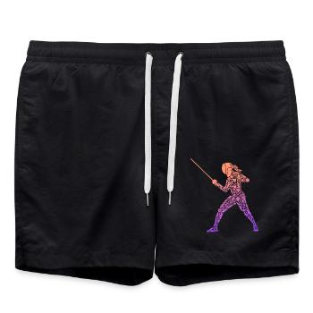 Fechten Symbole Frauen Fechtsport Fechter - Badeshorts - Schwarz - Vorne - AI Model Male 185 light (185cm)
