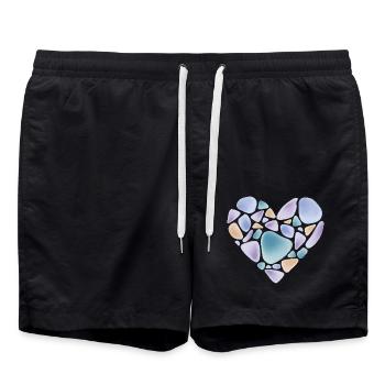 Kletterer Klettern Herz Bouldern Climbing - Badeshorts - Schwarz - Vorne - AI Model Male 185 light (185cm)