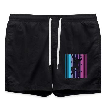 Klettern Vintage Bouldern Climbing Kletterer - Badeshorts - Schwarz - Vorne - AI Model Male 185 light (185cm)