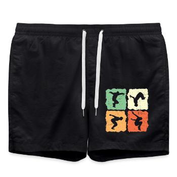 Parkour Parkourläufer Freerunner Freerunning - Badeshorts - Schwarz - Vorne - AI Model Male 185 light (185cm)