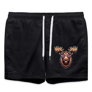 Norwegen Fanartikel - Badeshorts - Schwarz - Vorne - AI Model Male 185 light (185cm)