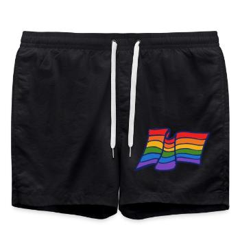 Stolz Regenbogenwelle - Badeshorts - Schwarz - Vorne - AI Model Male 185 light (185cm)