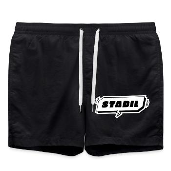 STABIL - BUBBLE OUTLINE - Badeshorts - Schwarz - Vorne - AI Model Male 185 light (185cm)