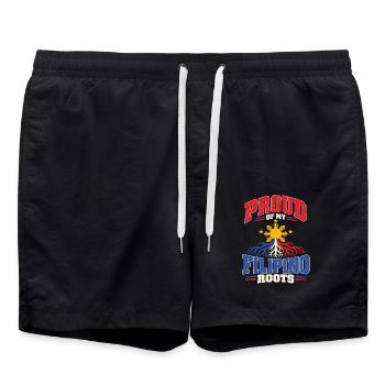 Stolzer Filipino Amerikaner Pinoy Herkunft - Badeshorts - Schwarz - Vorne - AI Model Male 185 light (185cm)