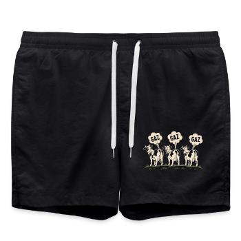 Cows Gas Gas Gas – Cow Humor T-Shirt - Badeshorts - Schwarz - Vorne - AI Model Male 185 light (185cm)