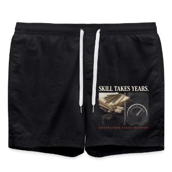 Stop KI Skill Takes Years Gegen Ki - Badeshorts - Schwarz - Vorne - AI Model Male 185 light (185cm)