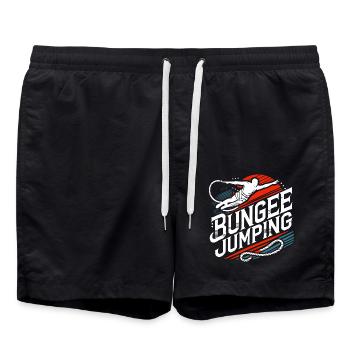  Bungee Jumper Geschenkidee, Bungy Jumps, Bungee - Badeshorts - Schwarz - Vorne - AI Model Male 185 light (185cm)