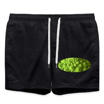 Romanesco-Brokkoli - Badeshorts - Schwarz - Vorne - AI Model Male 185 light (185cm)