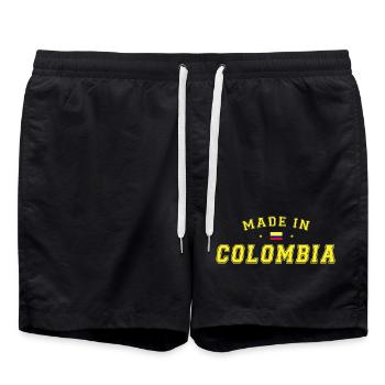 Made in Colombia | College Look Geschenk - Badeshorts - Schwarz - Vorne - AI Model Male 185 light (185cm)