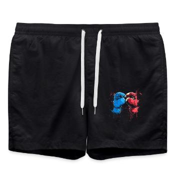 Kickboxhandschuhe Grafik - Badeshorts - Schwarz - Vorne - AI Model Male 185 light (185cm)
