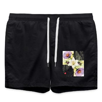 Nature_-4500_x_5400_px- - Badeshorts - Schwarz - Vorne - AI Model Male 185 light (185cm)