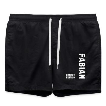 First Name Limited Edition Geburtstagsgeschenk für Fabia - Badeshorts - Schwarz - Vorne - AI Model Male 185 light (185cm)