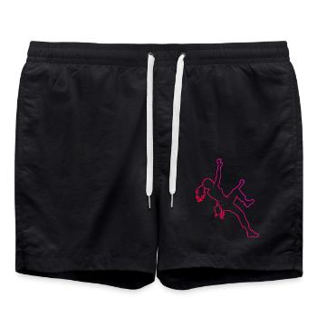 Die Bergsportlerinnen und Climbing passen zusammen - Badeshorts - Schwarz - Vorne - AI Model Male 185 light (185cm)