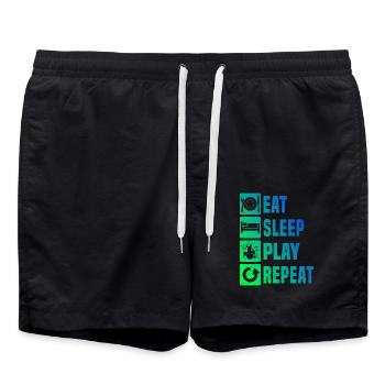 Geschenkidee für einen Schlagzeuger mit Schlagzeug - Badeshorts - Schwarz - Vorne - AI Model Male 185 light (185cm)