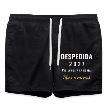Abschied 2027 - Badeshorts - Schwarz - Vorne - AI Model Male 185 light (185cm)