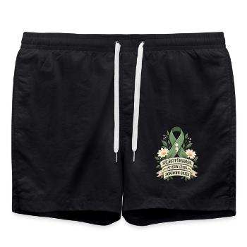 Selbstfürsorge Mental Health Awareness - Badeshorts - Schwarz - Vorne - AI Model Male 185 light (185cm)