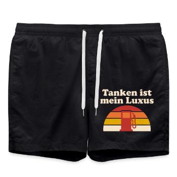 Tanken ist mein Luxus Diesel Spritpreis - Badeshorts - Schwarz - Vorne - AI Model Male 185 light (185cm)