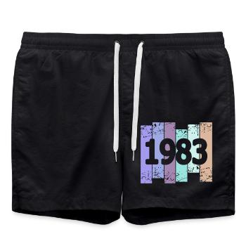 Oldtimer 1983 - Badeshorts - Schwarz - Vorne - AI Model Male 185 light (185cm)