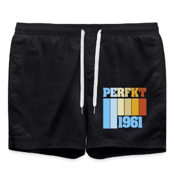 Perfekt 1961 - Badeshorts - Schwarz - Vorne - AI Model Male 185 light (185cm)