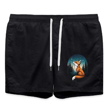 Fuchs Sternenhimmel - Badeshorts - Schwarz - Vorne - AI Model Male 185 light (185cm)