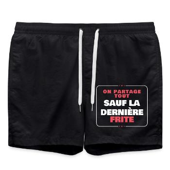 Wir teilen alles außer den letzten Pommes - Badeshorts - Schwarz - Vorne - AI Model Male 185 light (185cm)