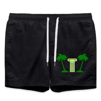 Kolonnaden im Palmenlicht - Badeshorts - Schwarz - Vorne - AI Model Male 185 light (185cm)