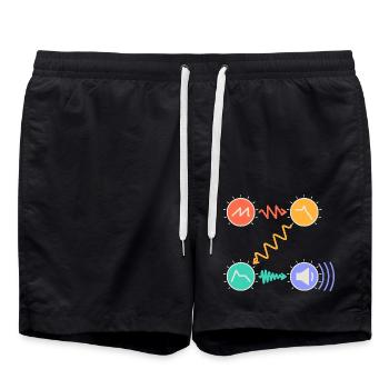 Signalkette vom Oszillator bis zum Lautsprecher - Badeshorts - Schwarz - Vorne - AI Model Male 185 light (185cm)