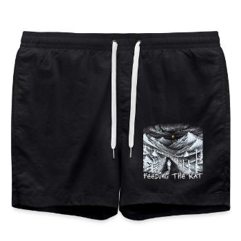 feeding the rat - auf zu neuen Abenteuern - weiss - Badeshorts - Schwarz - Vorne - AI Model Male 185 light (185cm)