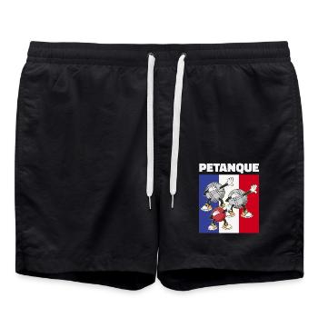 Tanzende Boule Kugeln – Pétanque Frankreich - Badeshorts - Schwarz - Vorne - AI Model Male 185 light (185cm)