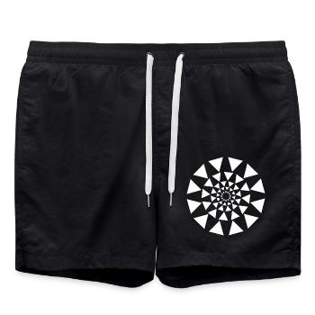 Geometrische Spiraldreiecke - Badeshorts - Schwarz - Vorne - AI Model Male 185 light (185cm)