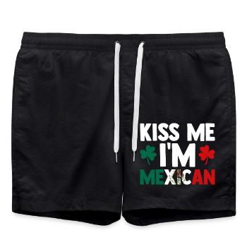 Kiss Me I Am Mexican Mexico - Badeshorts - Schwarz - Vorne - AI Model Male 185 light (185cm)