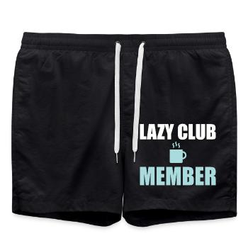 Faules Clubmitglied - Badeshorts - Schwarz - Vorne - AI Model Male 185 light (185cm)